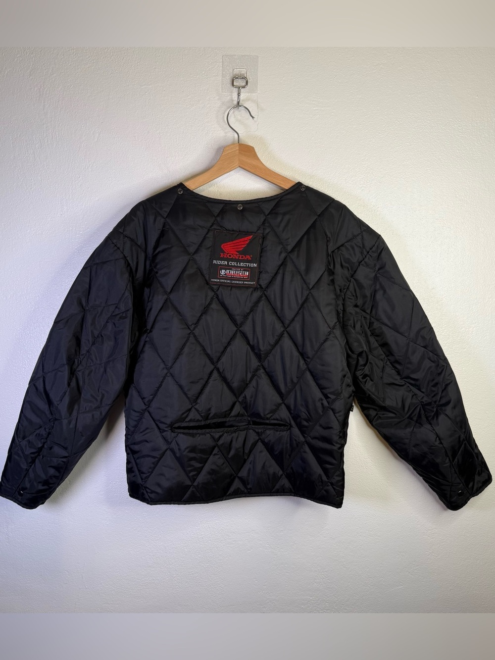 Honda Rider Collection Black Quilted Motorcycle Jacket Liner Lining Size Medium